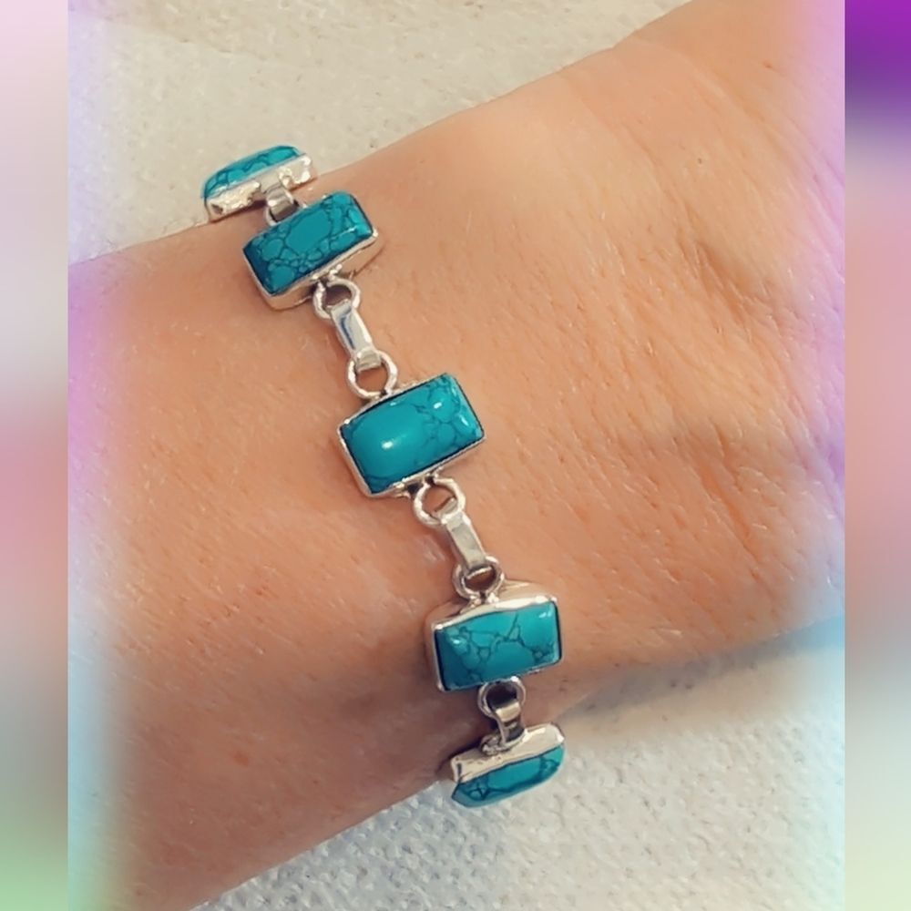 Turquoise 925 Sterling Silver Bracelet